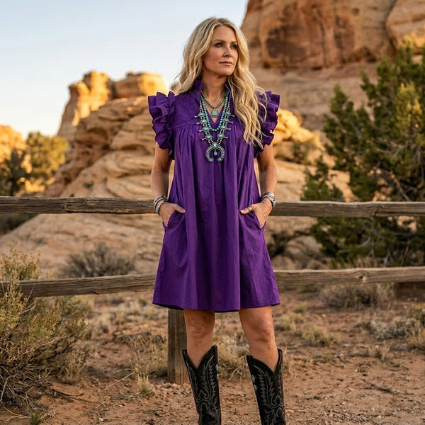 Double Purple Hummingbird Dress