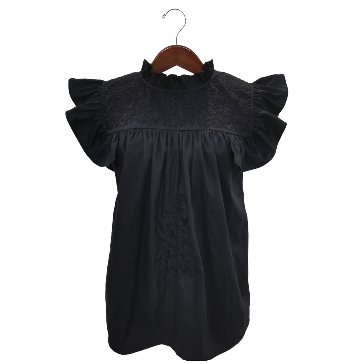 Double Black Full Frill Blouse