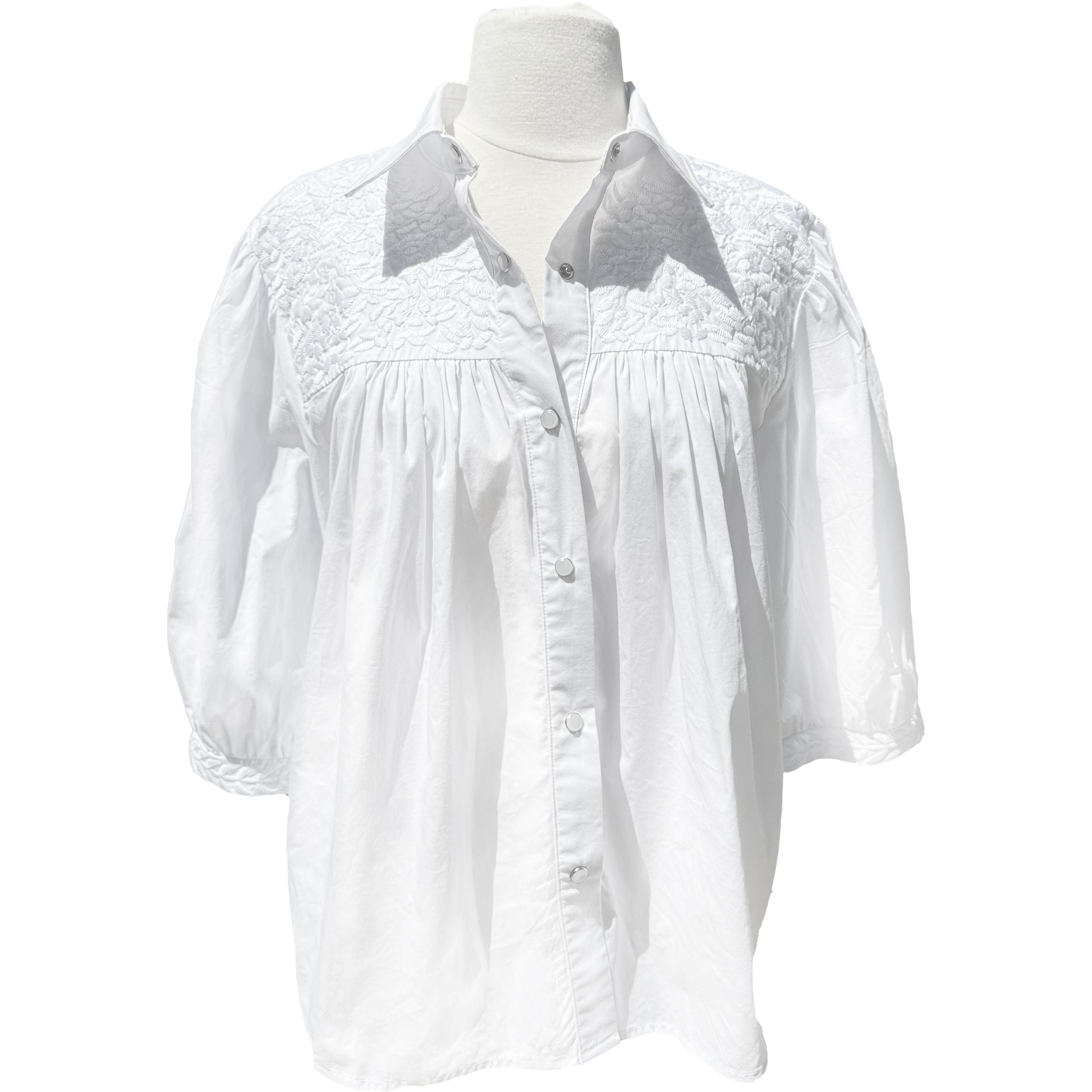 PRE-ORDER: Double White Cowgirl Blouse (early-June ship date)