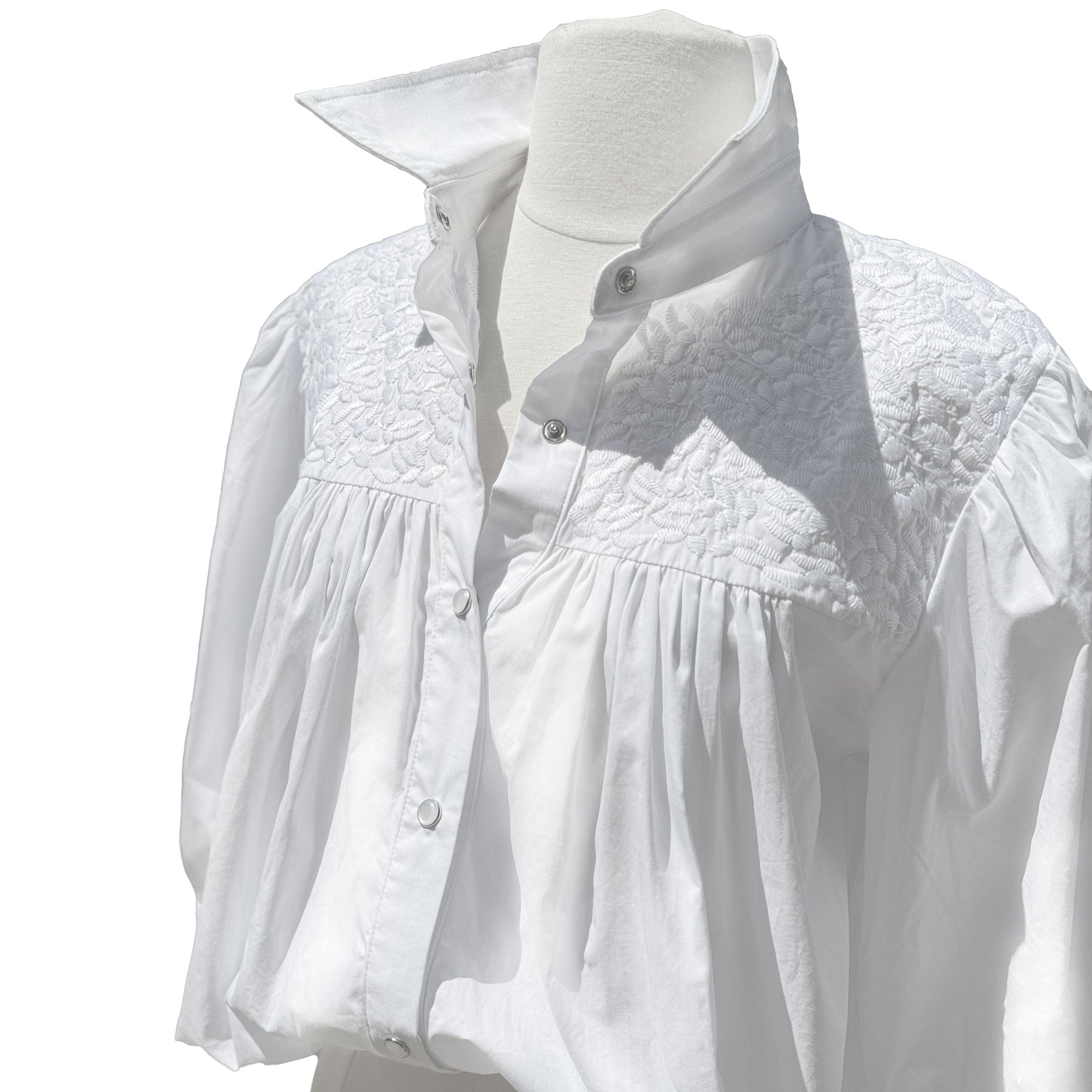 PRE-ORDER: Double White Cowgirl Blouse (early-June ship date)