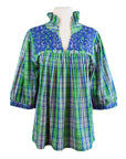Spring Green Plaid Tailgater Blouse