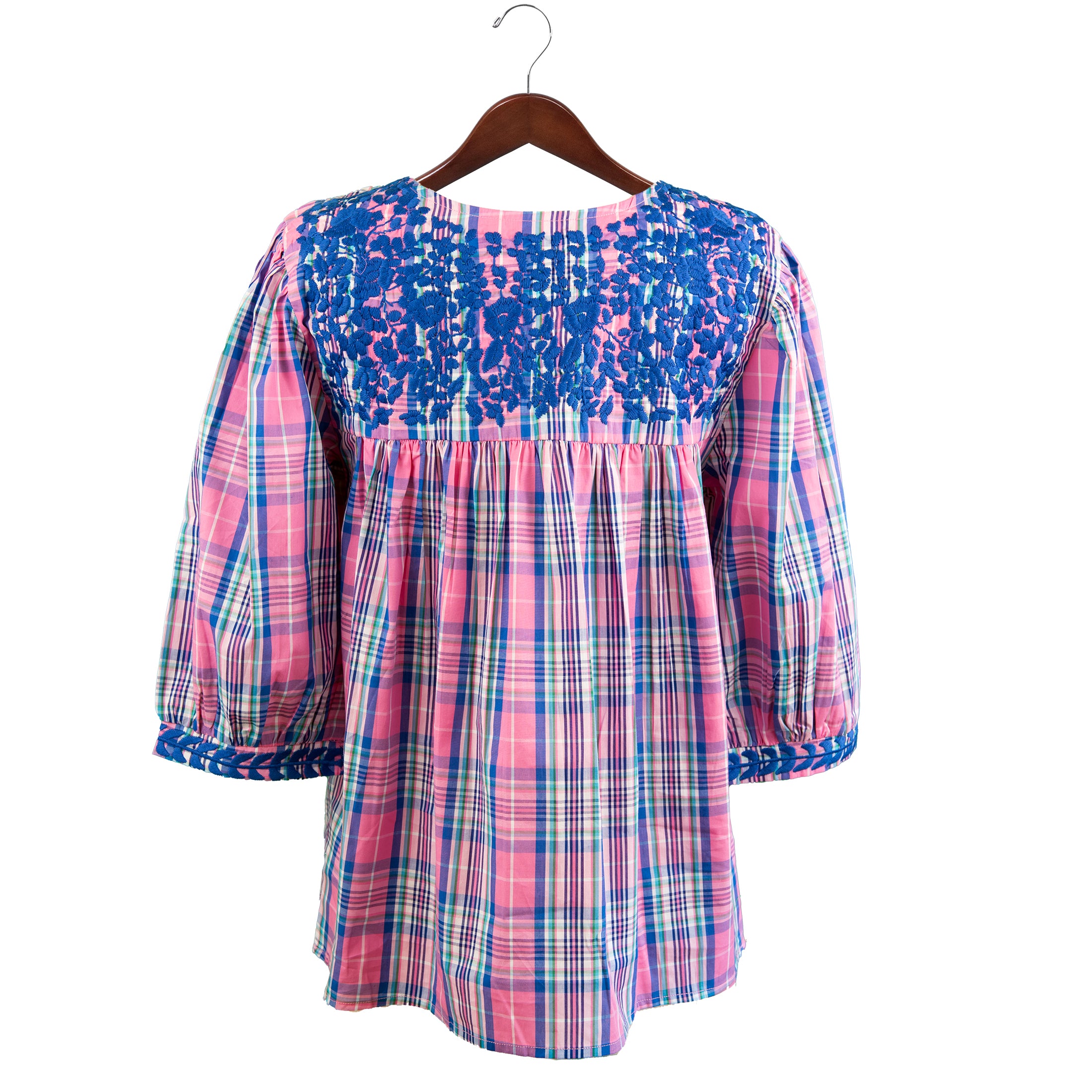 Spring Pink Plaid Weekender Blouse (XS, M only)