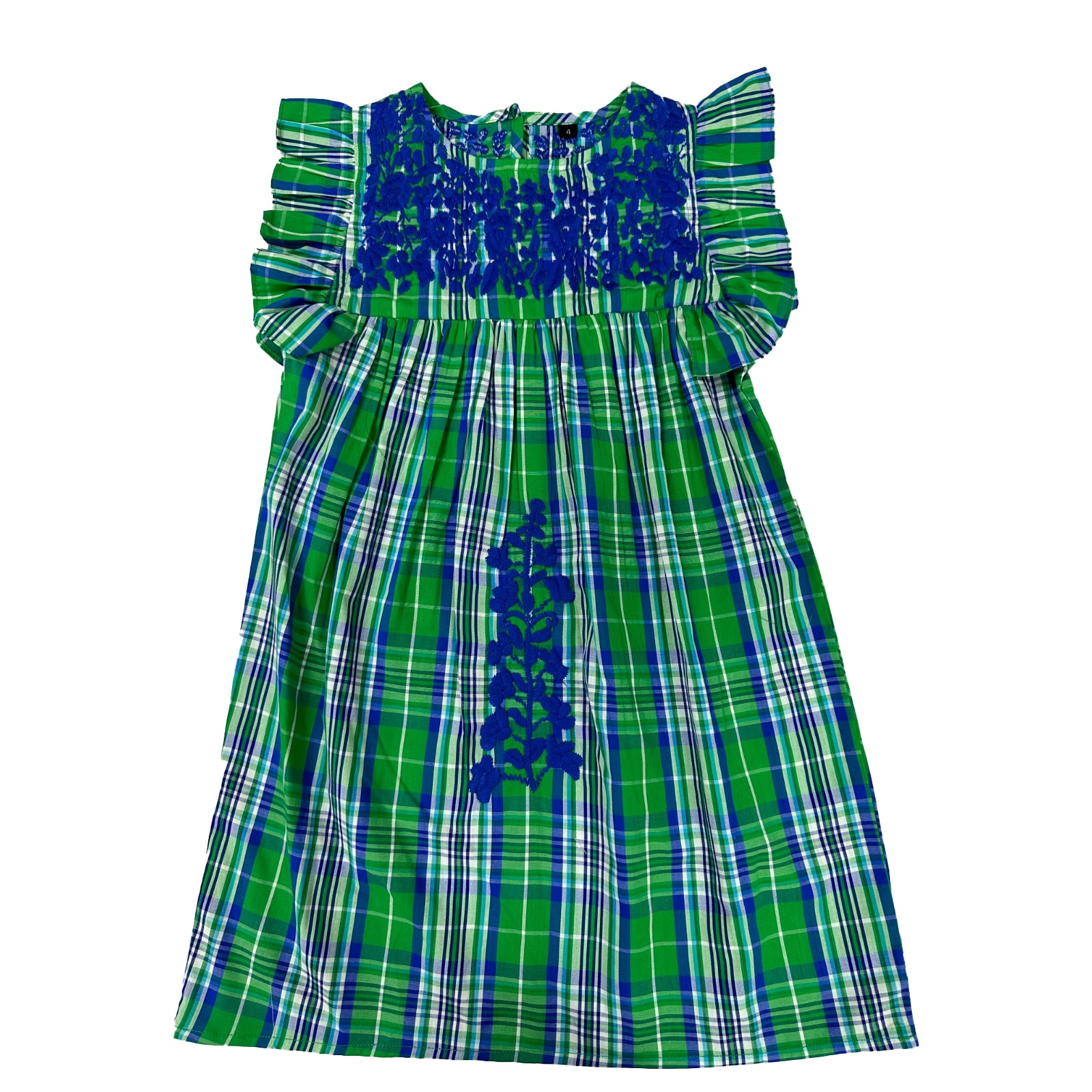 Spring Green Plaid Little Girl Dress