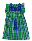 Spring Green Plaid Little Girl Dress