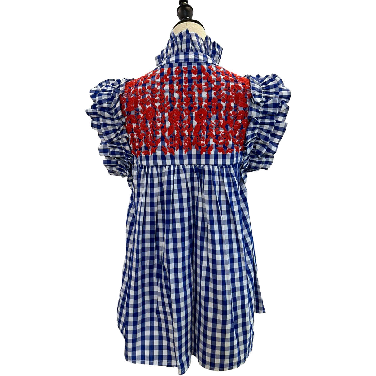 PRE-ORDER: Fourth of July Buffalo Check Hummingbird Blouse (shipping first week of June)