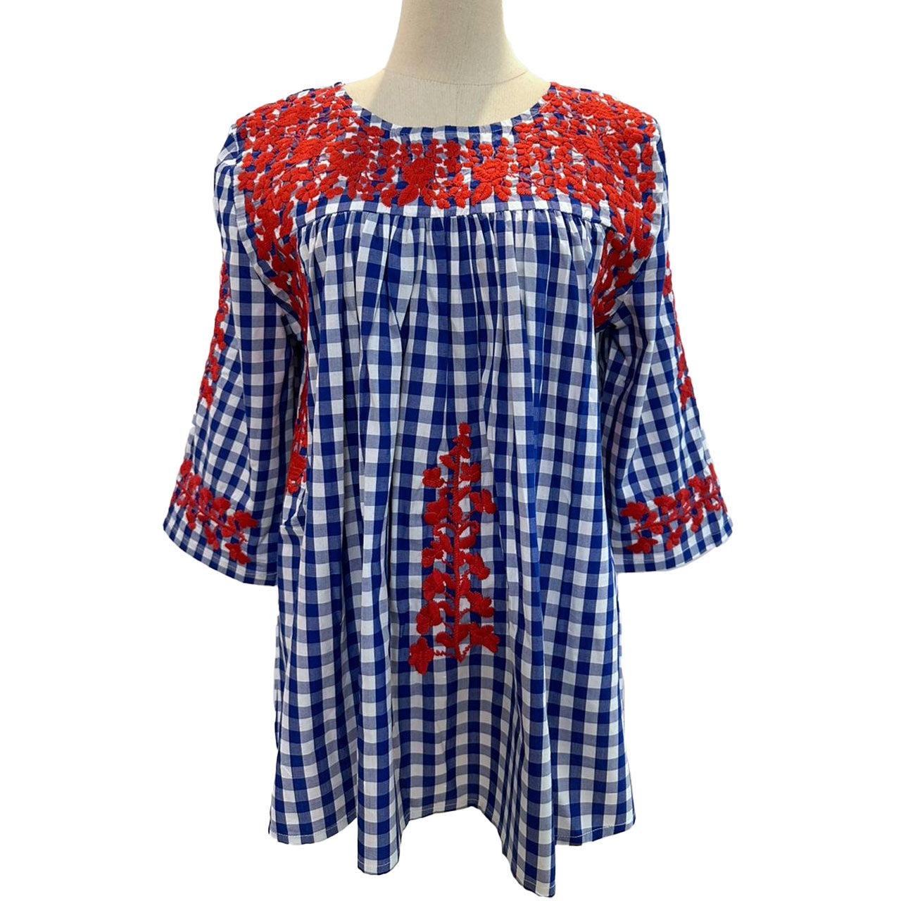PRE-ORDER: Fourth of July Buffalo Check Saturday Blouse (shipping first week of June)