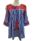 PRE-ORDER: Fourth of July Buffalo Check Saturday Blouse (shipping first week of June)
