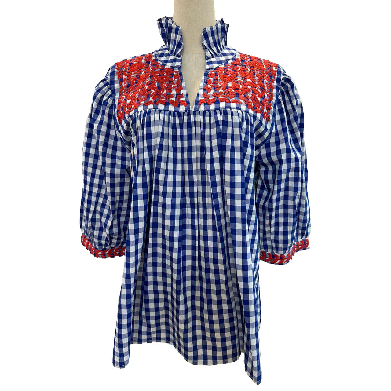 PRE-ORDER: Fourth of July Buffalo Check Tailgater Blouse (shipping first week of June)