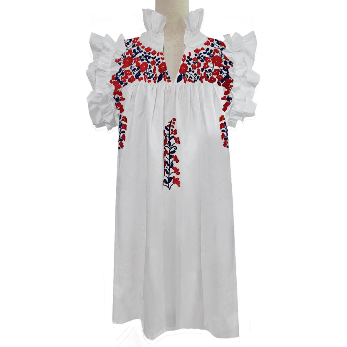 PRE-ORDER: Fourth of July White Hummingbird Dress (mid-June delivery)