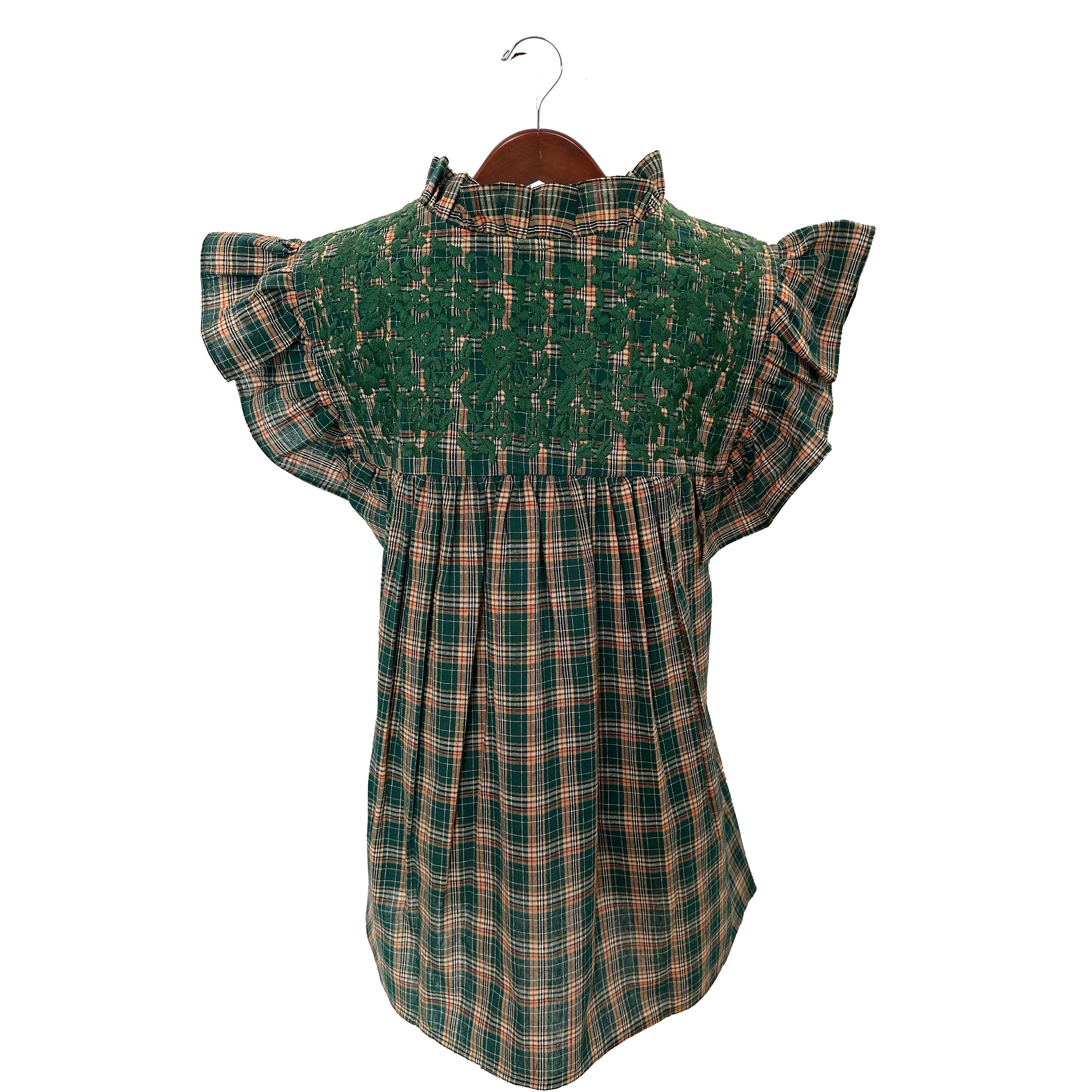 Green Plaid Extra Blouse