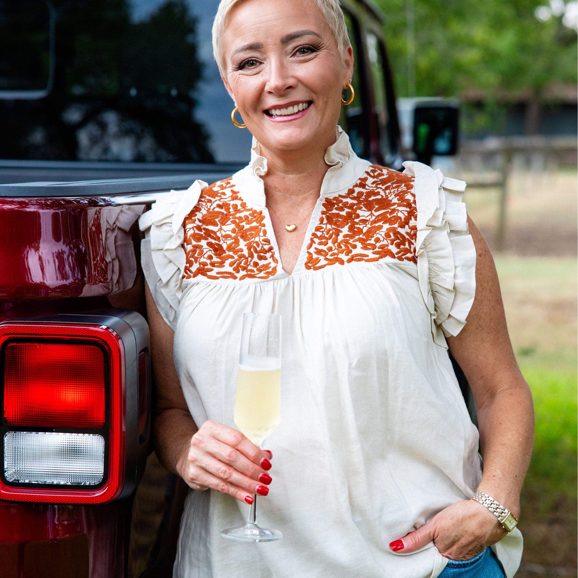 Cream Linen + Burnt Orange Hummingbird Blouse – SPIRIT DRESS