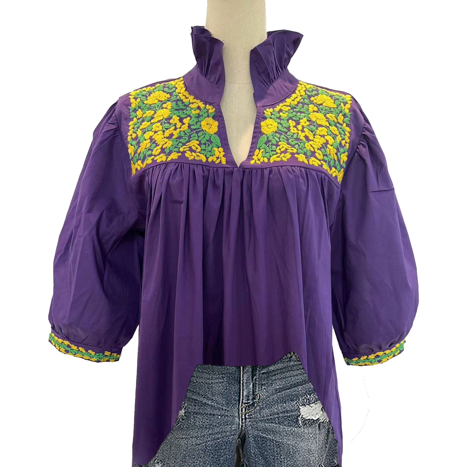 mardi gras blouse