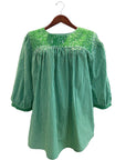 Spring Green Gingham Weekender Blouse (XS, S only)