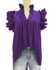 Double Purple Hummingbird Blouse (Shipping May 6th)