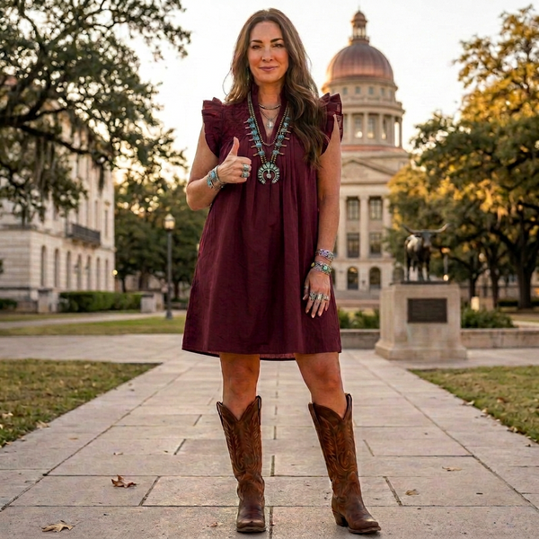 Double Maroon Hummingbird Dress