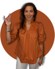 Double Burnt Orange Tailgater Blouse