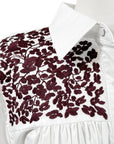 White + Maroon Cowgirl Blouse