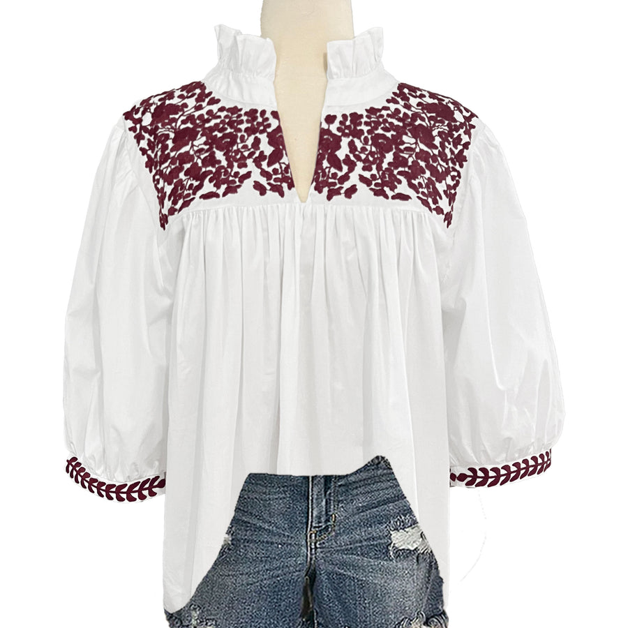 Aggie White Tailgater Blouse