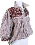 Maroon Gingham Cowgirl Blouse