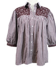 Maroon Gingham Cowgirl Blouse