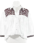 White + Maroon Cowgirl Blouse