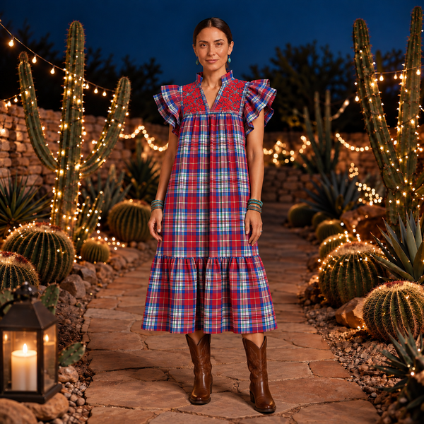 Madras Midi Dress