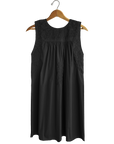 Double Black Sleeveless Dress with Pockets