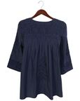 Double Navy Saturday Blouse