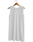 Double White Sleeveless Dress with Pockets