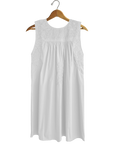 Double White Sleeveless Dress with Pockets