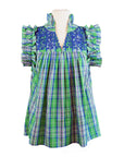 Spring Green Plaid Hummingbird Blouse (XS, S only)