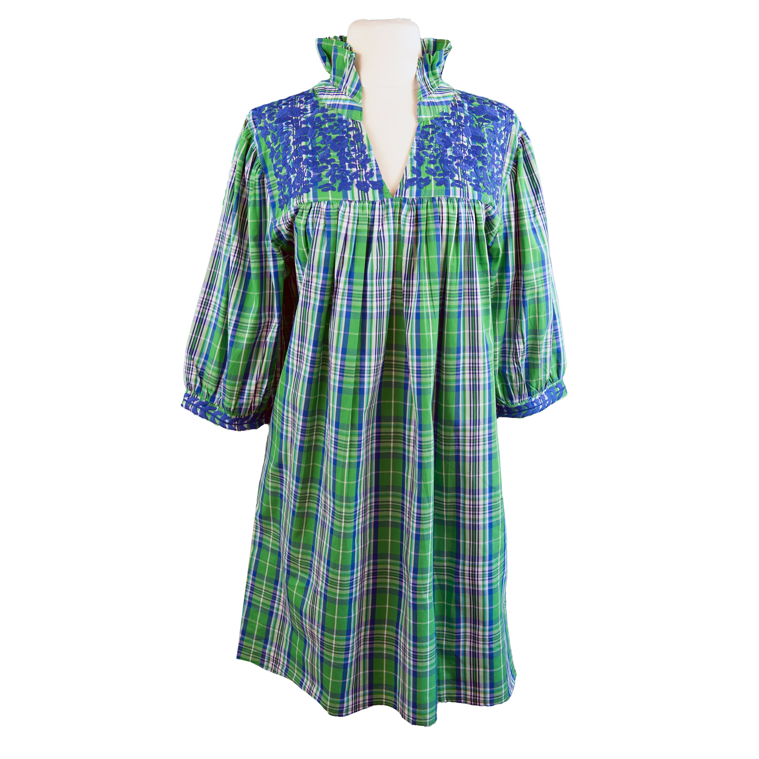 Spring Green Plaid Tailgater Dress (XS only)