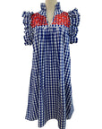 PRE-ORDER: Fourth of July Buffalo Check Hummingbird Dress with Pockets (mid-June delivery)