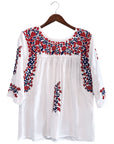 PRE-ORDER: Fourth of July White Saturday Blouse (mid-June delivery)