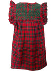 Little Girl Red Christmas Tartan Angel Dress