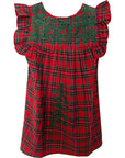 Little Girl Red Christmas Tartan Angel Dress