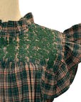 Green Plaid Extra Blouse