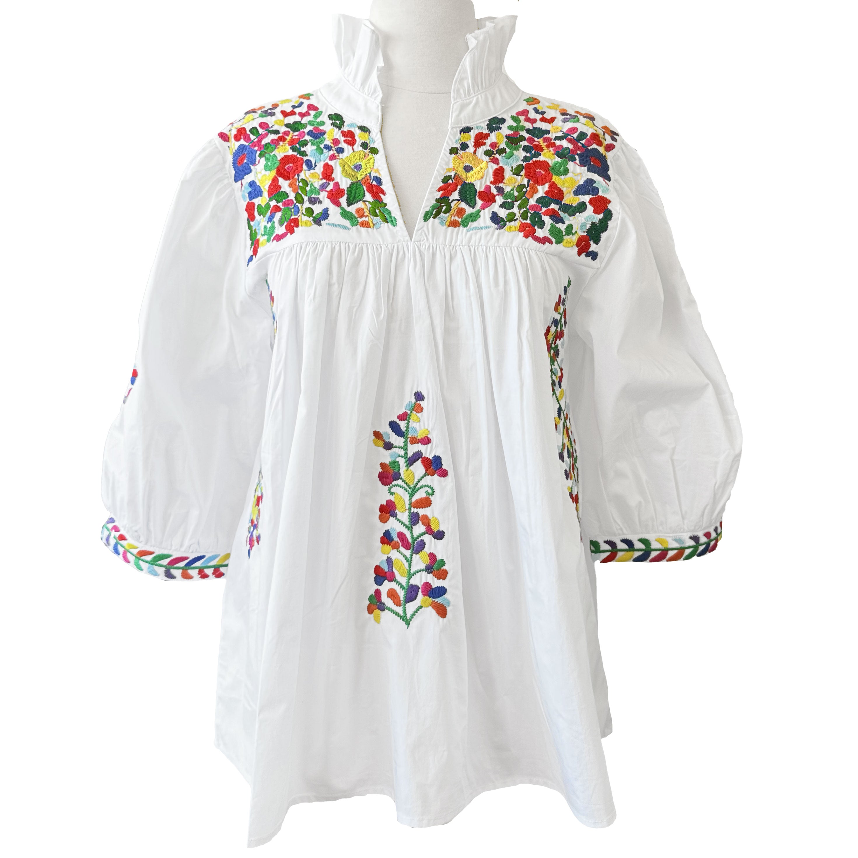 PRE-ORDER: Rainbow White Tailgater Blouse (early June ship date)