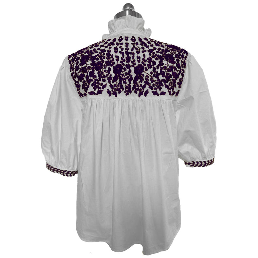 PRE-ORDER: TCU White Tailgater Blouse (late October ship date)