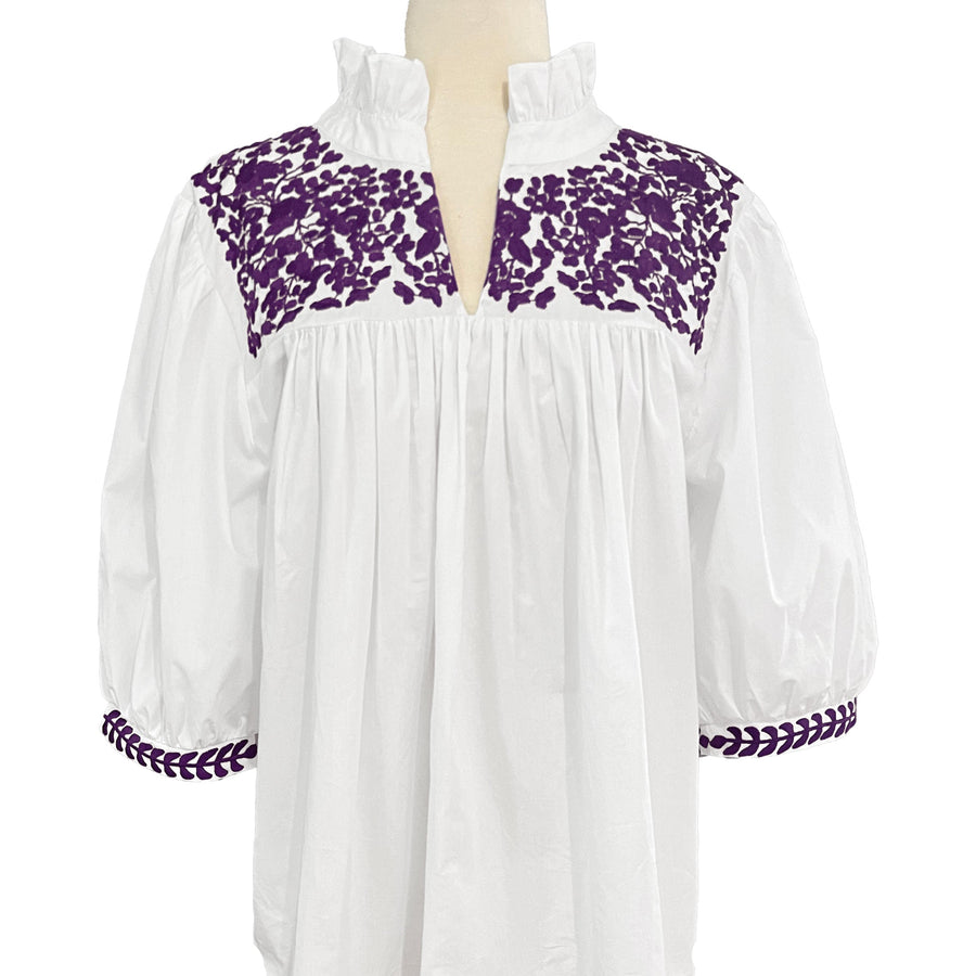 PRE-ORDER: TCU White Tailgater Blouse (late October ship date)