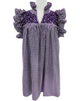 TCU/LSU Purple Gingham Hummingbird Dress (XL only)