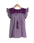 Purple Gingham Angel Blouse (XL, 3X only)
