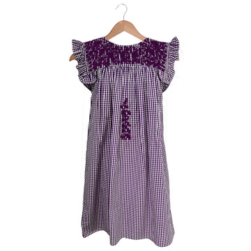 TCU Purple Gingham Angel Dress (XS, M only)