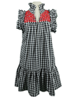 Texas Tech/Georgia Black Buffalo Check Gingham + Red Hummingbird Dress