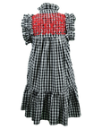 Texas Tech/Georgia Black Buffalo Check Gingham + Red Hummingbird Dress