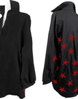 Black + Red "Lucky Stars" Dress with Pockets