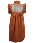 Burnt Orange + White Hummingbird Dress