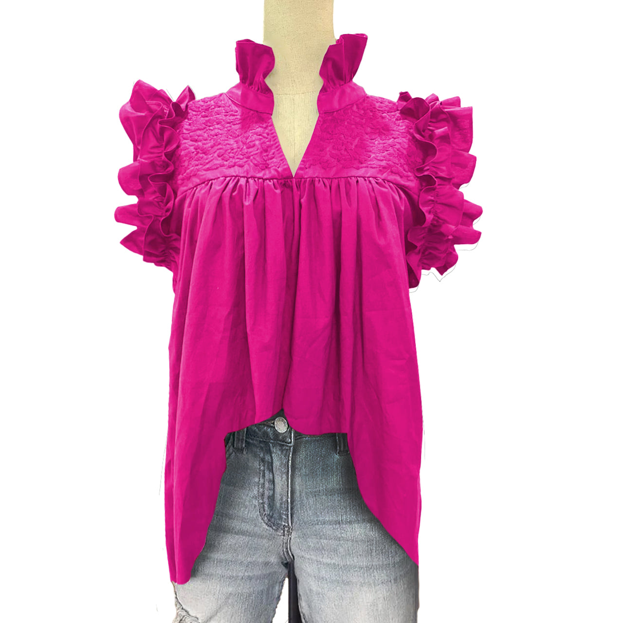 &quot;Let&#39;s Go Party&quot; Pink Hummingbird Blouse (XS only)