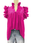 "Let's Go Party" Pink Hummingbird Blouse (XS only)