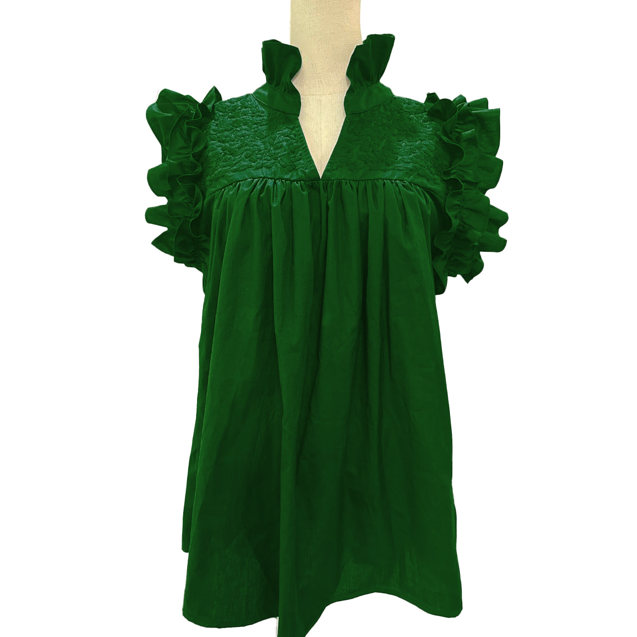 PRE-ORDER: Double Green Hummingbird Blouse (Early May Ship Date)